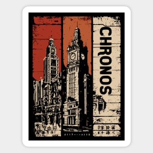 Chronos – Time Travel Aesthetic Vintage Clock Tower Poster Magnet